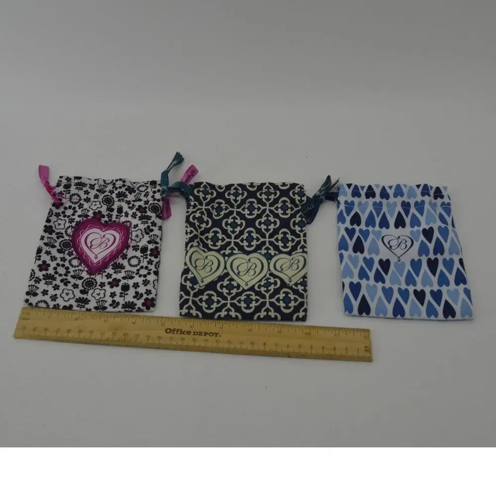Brighton Dust Bags Set of 3 Drawstring Floral Jewelry Pouch
